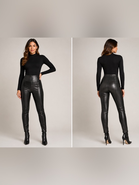 SPANX Pants - SPANX Faux Leather High-Rise Leggings – Black – Size Medium